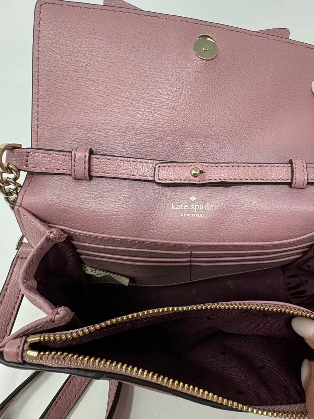 Kate Spade New York Hayes Street Bow Crossbody Wallet-On-Chain Pink